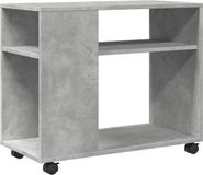 vidaXL Bijzettafel met wielen 70x35x60 cm bewerkt hout betongrijs