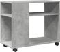 vidaXL Bijzettafel met wielen 70x35x60 cm bewerkt hout betongrijs