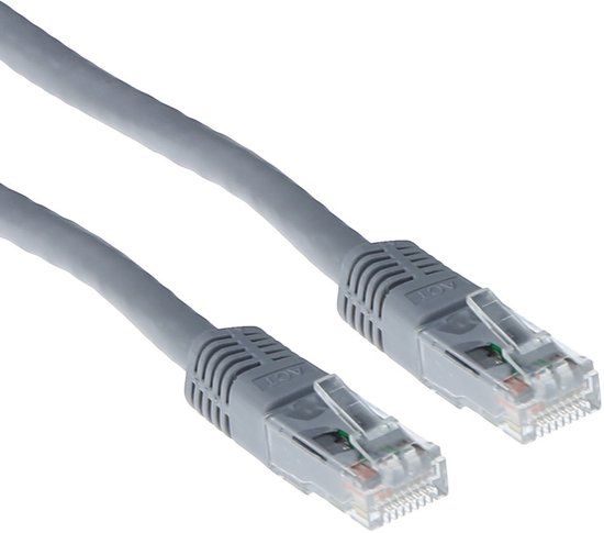 ACT Grijze 1 meter LSZH U/UTP CAT6 patchkabel met RJ45 connectoren IB9001