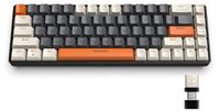 Clavier de jeu sans fil mécanique - 68 touches - Interrupteur bleu - Bluetooth et 2,4 GHz - Blanc