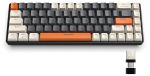 Clavier de jeu sans fil mécanique - 68 touches - Interrupteur bleu - Bluetooth et 2,4 GHz - Blanc