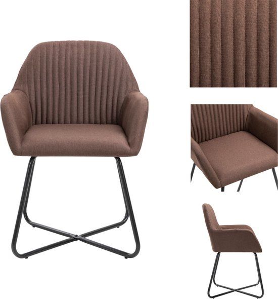 vidaXL Eetkamerstoelen 2 stuks stof bruin