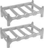 Hega Hogar Wijnrek - 4x stuks - kunststof - 4 flessen - 41 x 24 x 13 cm