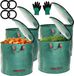 Unyqoos® Grand sac à déchets de jardin de 500 litres avec gants et couvercle zippé pratique