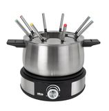 Silva Schneider PK-F 140 Elektrische fondue, 1500 W, roestvrijstalen pan van 1,4 l, voor 8 personen, traploze thermostaat, oververhittingsbeveiliging, antislip poten