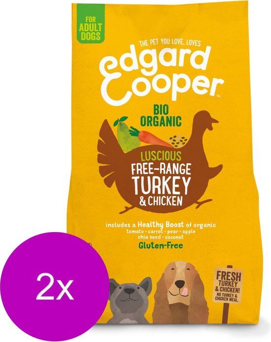 Edgard & Cooper Bio Organic Turkey Adult Hondenvoer - 2 x 2.5 kg