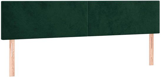 vidaXL Hoofdborden 160x5x78/88 cm fluweel donkergroen