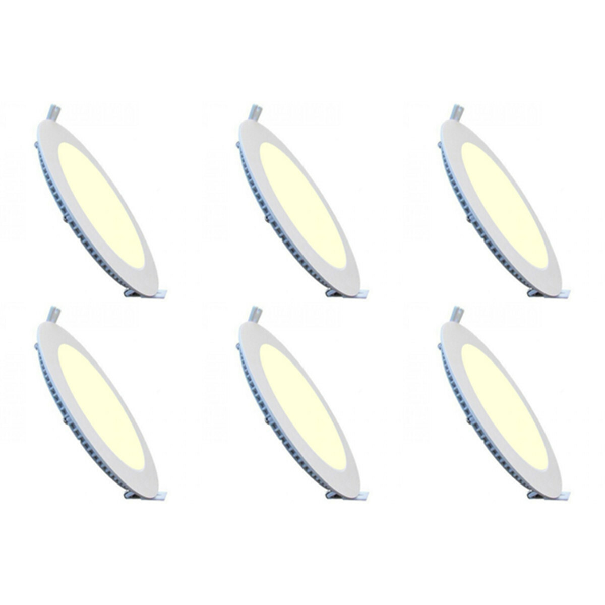 BES LED LED Downlight Slim 6 Pack - Inbouw Rond 6W - Dimbaar - Warm Wit 2700K - Mat Wit Aluminium - Ã˜120mm