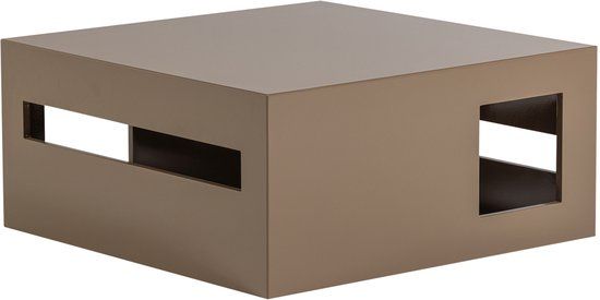 vtwonen Modern Salontafel - MDF/Hout - Hoogglans Zand/Bruin - 40x88x88 cm