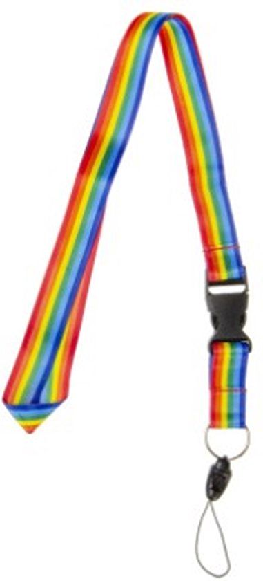 Regenboog Sleutelhanger met Koord 50CM - Polyester/Metaal