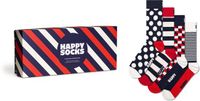 Happy Socks 4-Pack Classic Navy Gift Set Katoen Sokken Unisex Marineblauw 41-46