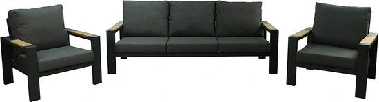 Buitengewoon Boet Benton Loungset 3 dlg. - Antraciet