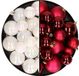 Kaemingk B.V. Kerstversiering boules de Noël en plastique mélange de couleurs rouge foncé/blanc nacré 4-6-8 cm paquet de 68x pièces