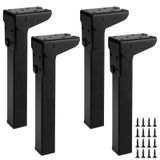 Pieds de table pliables 20 cm - Pieds de table en métal - Noir - 4 pièces - Robuste - Fer de haute qualité - Pieds de table pliants