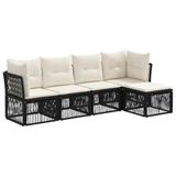 vidaXL Tuinbankenset 5 st Zwart poly rattan