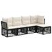 vidaXL Banc de jardin 5 pièces Noir poly rotin