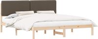 vidaXL Bedframe met Gevoerde Hoofdbord Taupe 180 x 200 cm