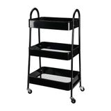 Well Home Keukenwagen, zwart, met 3 manden en wielen, hoogte 79,5 cm