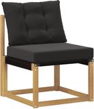 vidaXL - Buiten - Midden - Sofa - Massief - acaciahout - en - Textilene-stof - Wit