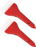 Merkloos / Sans marque Inspirion Gmbh Multifunctionele ijskrabber rood - 2x stuks - LED verlichting - Noodhamer - Gordelsnijder - Auto accessoires