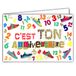 Afie 69-5111 kaart "C'est votre Birthday", goudkleurig, glanzend, 1-14 jaar, sneakers, kleurrijk, met envelop, 17 x 11,5 cm