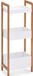 Zeller Bijzet kastje - bamboe hout - 3 planken - 28 x 74 cm - open kast met planken - badkamer