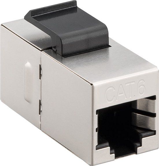 Keystone Jack CAT 6 afgeschermd 2 x RJ45 STP - Zilver
