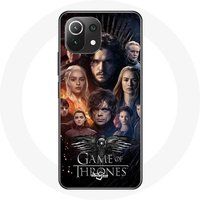 Maniacase Hoesje voor Xiaomi Mi 11 Lite Game of Thrones Seizoen 8 De IJzeren Troon Crew Poster Adelaar Logo Grijs