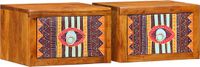 vidaXL Nachtkastje, Set van 2, Bruin, Hout, 35 x 30 x 22 cm