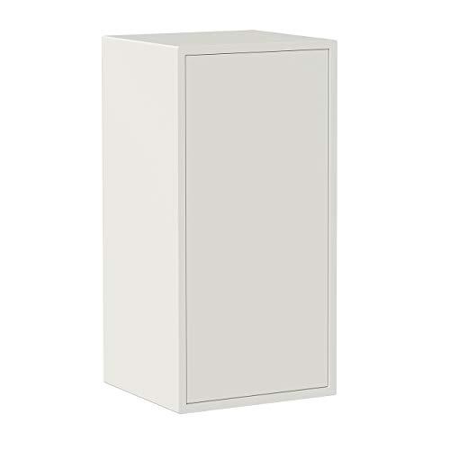 Iconico Home Wandkubus met 1 legplank, met deur voor het openen van de druk modern 37,5x35xh75 cm Wit