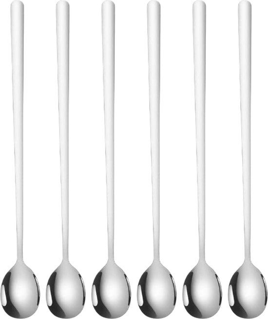 House of Husk Latte Macchiato Lepels Set - 6 Stuks - 20CM - Zilver