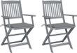 Acaciahout Fauteuil Set van 2 met Kussens