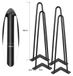Pieds en épingle pour table - Pieds de meuble - Set de 4 - 2 tiges - 50 cm - Noir