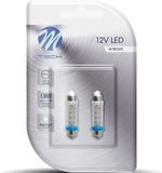 M-Tech LED C5W 12V 41mm - Blauw - Set van 2
