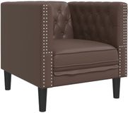 vidaXL Fauteuil Chesterfield-stijl Kunstleer Bruin