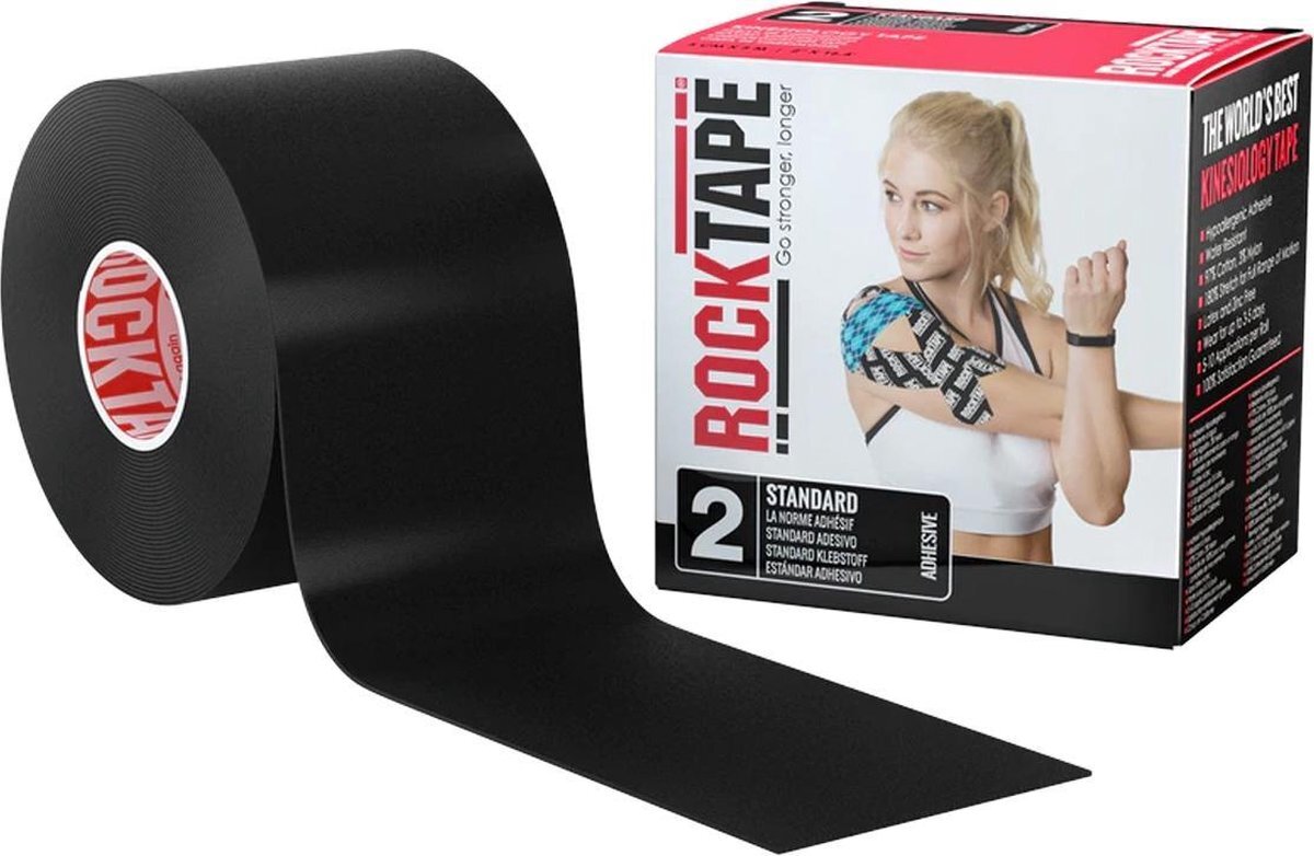 Rocktape Classic Kinesiotape - Sporttape - 5 cm x 5 m - Zwart