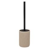 5Five Toiletborstel in houder Onyx - beige/zwart - polystone - 40 x 9 cm