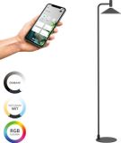 EGLO connect.z Conomavilla-Z Smart Vloerlamp - LED - 151 cm - Zwart/Wit - Instelbaar RGB & wit licht - Dimbaar - Zigbee