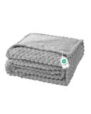 Good Nite Knuffeldeken, pluizige deken, 130 x 150 cm, sprei, zachte microvezel, bankdeken, woondeken, warme fleecedeken voor bank en bed, slaapkamer, kantoor, grijs