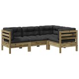 VidaXL 3299418 Tuinmeuberset Antraciet Grenenhout