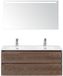 BES LED Dante Badmeubelset 120 cm - 4 Laden Tabacco - Keramische Wastafel Wit Cover met Sence Spiegel