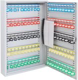 Arregui PL100 Sleutelkast | Stalen sleutelkast met 100 verstelbare en genummerde haken | Sleutelkast met sleutellijst | Inclusief 100 beschrijfbare sleutelhangers | 55x38x8cm | Grijs