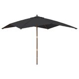 VidaXL Parasol met houten paal 300x300x273 cm zwart