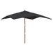 VidaXL Parasol met houten paal 300x300x273 cm zwart