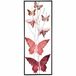 Pro Garden Wanddecoratie vlinder - roze - 75 x 30cm - metalen frame met vlinders