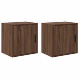 vidaXL Armoires de garage - Set de 2 - Panneaux de particules - Chêne brun