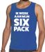 Bellatio Decorations Shoppartners Bv Ik werk aan mijn SIX Pack tekst tanktop / mouwloos shirt blauw heren - heren singlet XXL