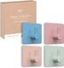EAVY - Kinderkapstok - Zelfklevende handdoekhaakjes - Pastel Kleuren - Vierkant - RVS - 4 stuks