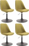 CLP Maverick Set van 4 Stoelen - Stof groen zwart