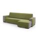 FAVERTI® Bankhoes voor chaise longue, hoekdeel rechts 240 cm (voor), model Pego, groen, chenille, extra zacht, hoogwaardige chaise bescherming, gemaakt in Spanje, gemaakt van gerecycled materiaal